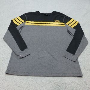 Harley-Davidson Gray and Black Long Sleeve Tee with Yellow Stripes